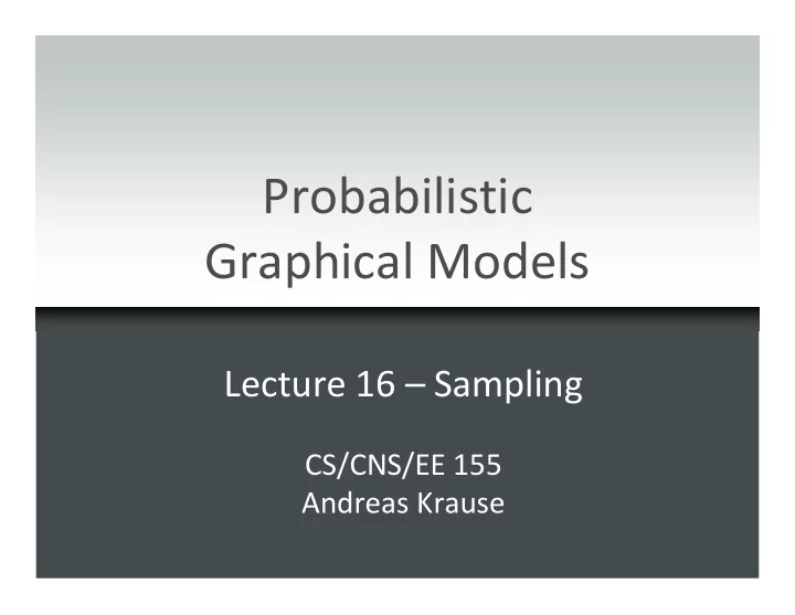 probabilistic graphical models