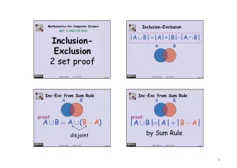 Inclusion-  A  B  Exclusion  2 set proof  Albert R Meyer,          April 24, 2013  Albert R Meyer,