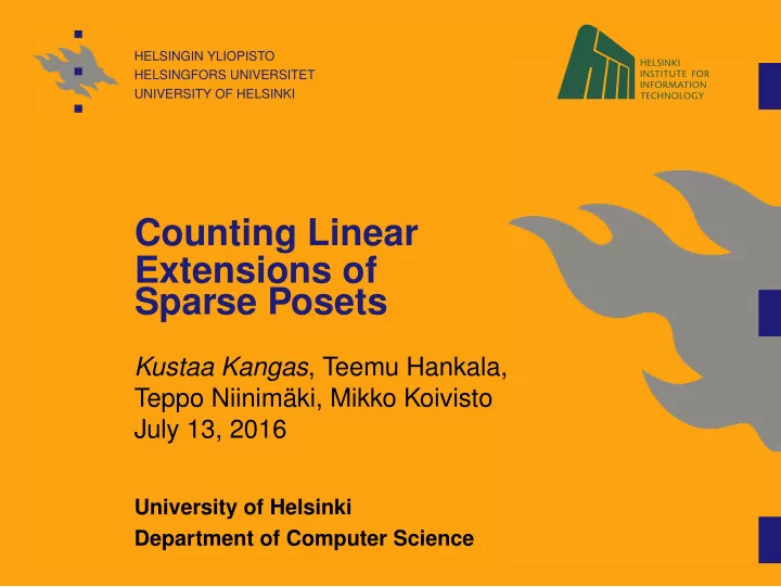 counting linear extensions of sparse posets