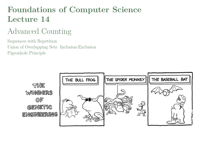 foundations of computer science lecture 14 advanced