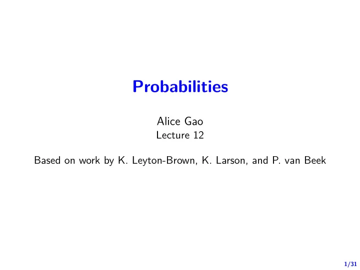probabilities