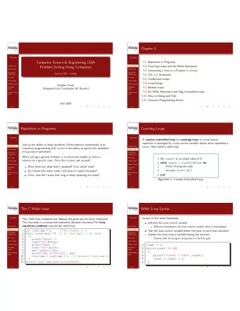 Chapter 5  CSCE150A  CSCE150A  5.1 Repetition in Programs  Computer Science &amp; Engineering 150A