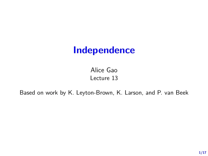 independence