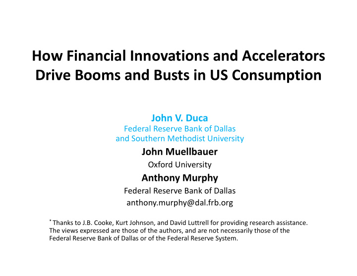 how financial innovations and accelerators drive booms