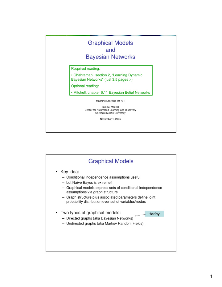 graphical models and bayesian networks