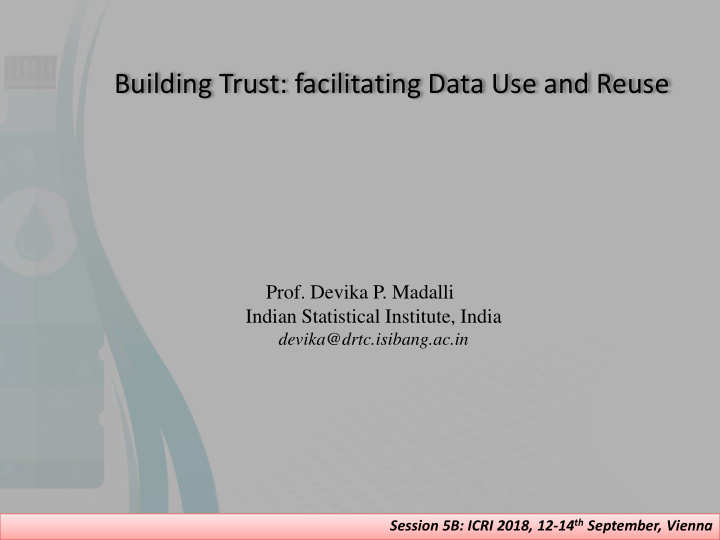 building trust facilitating data use and reuse