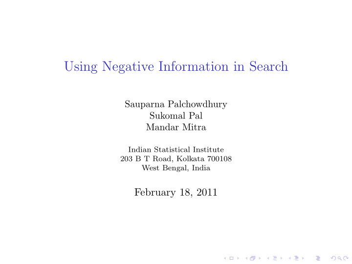 using negative information in search