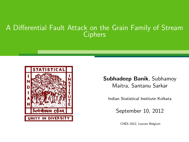 a differential fault attack on the grain family of stream