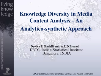 Knowledge Diversity in Media Content Analysis  An Analytico-synthetic Approach  Devika  vika P.