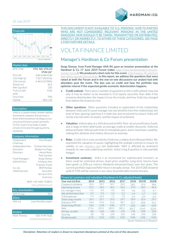 volta finance limited