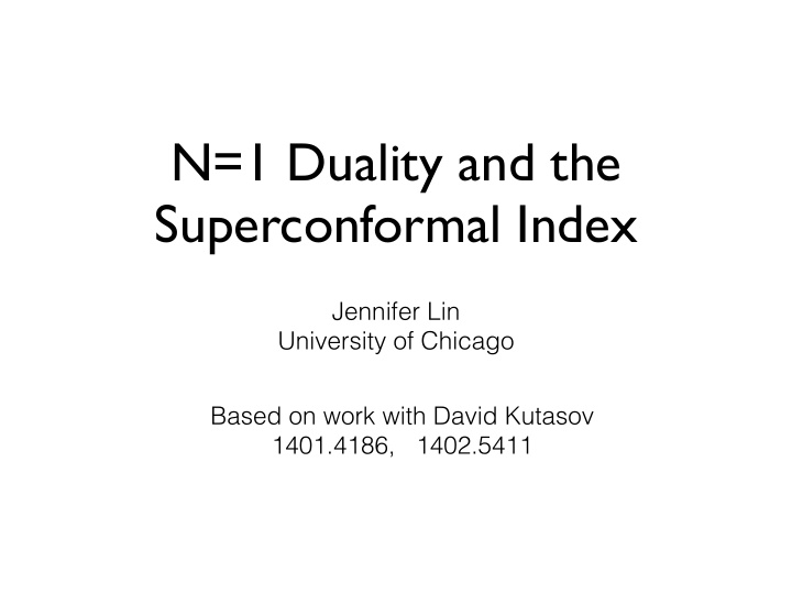 n 1 duality and the superconformal index