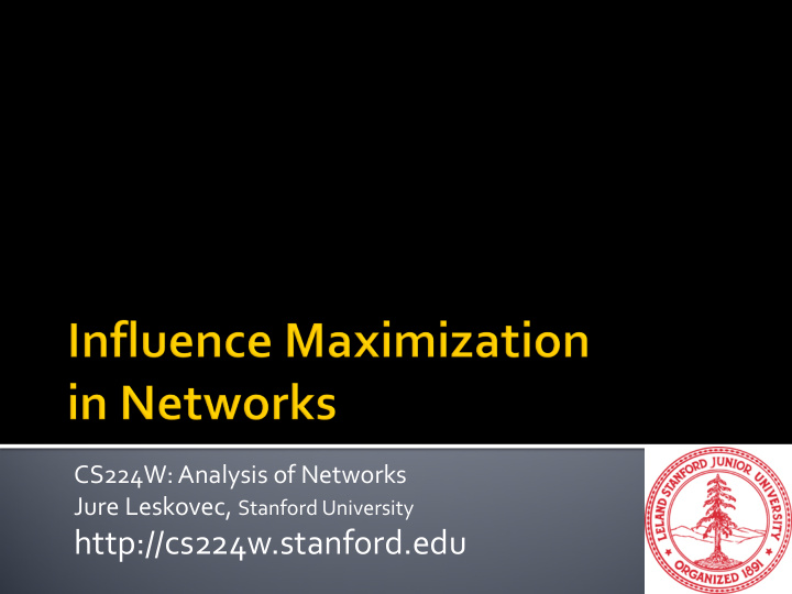 http cs224w stanford edu we are more influenced by our