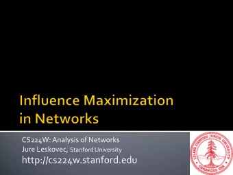 http://cs224w.stanford.edu  We are more influenced by our friends  than strangers  68% of