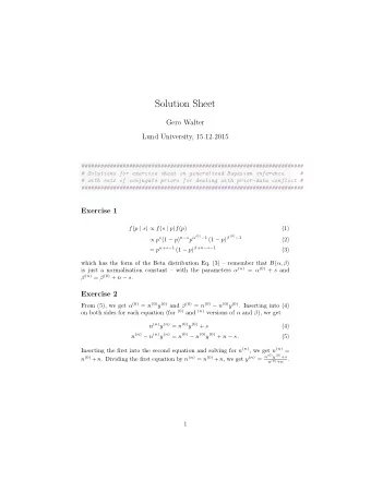 Solution Sheet  Gero Walter  Lund University, 15.12.2015