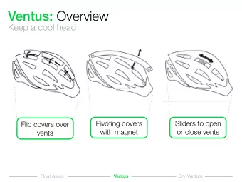 Ventus: Overview  Keep a cool head  Pivoting covers  Sliders to open  Flip covers over  with magnet