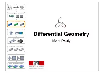 Differential Geometry  Mark Pauly  Outline   Differential Geometry   curvature