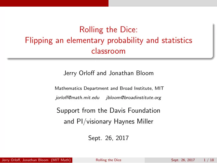 rolling the dice flipping an elementary probability and