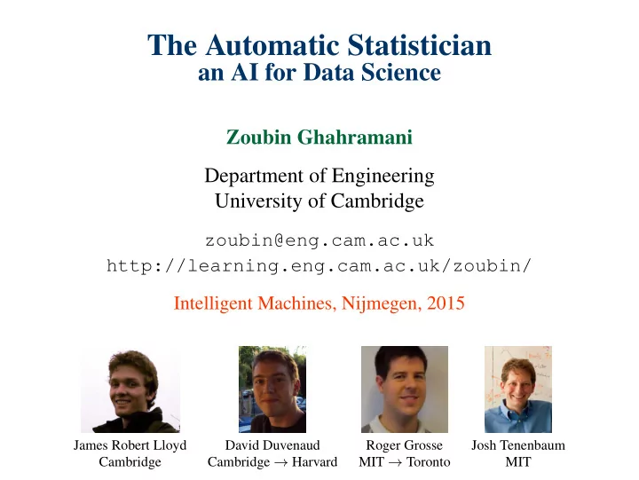 the automatic statistician