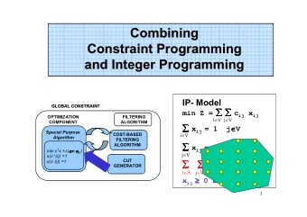 Combining  Combining  Constraint Programming  Constraint Programming  and Integer Programming  and