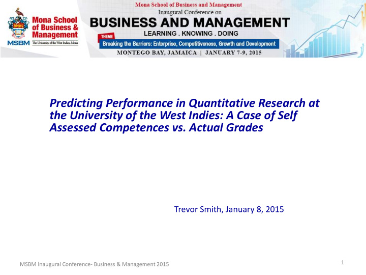 predicting performance in quantitative research at the