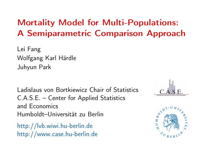 mortality model for multi populations a semiparametric