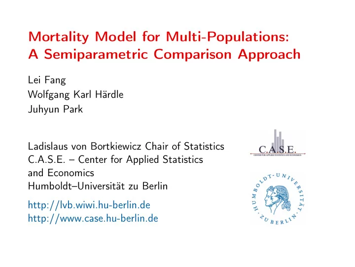 mortality model for multi populations a semiparametric