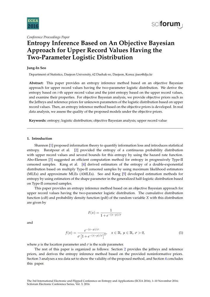 entropy inference based on an objective bayesian approach