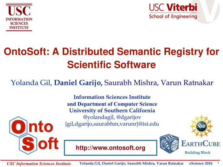 ontosoft a distributed semantic registry for scientific