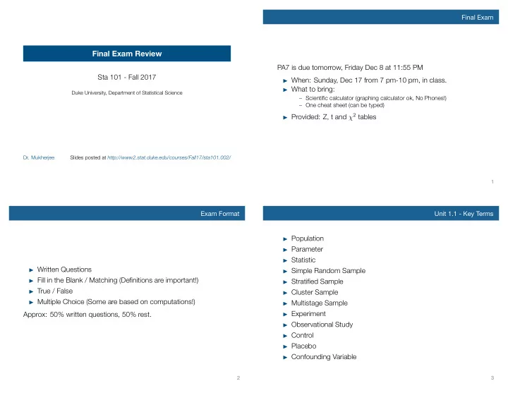 final exam review