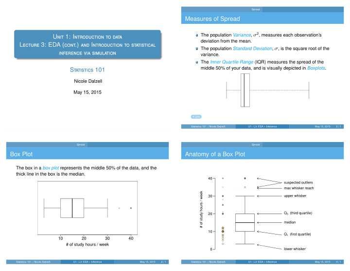 measures of spread