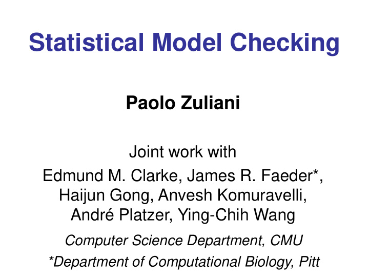 statistical model checking