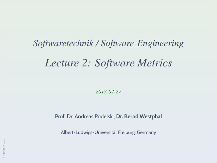 lecture 2 software metrics