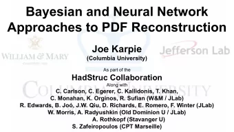 Bayesian and Neural Network  Approaches to PDF Reconstruction  Joe Karpie  (Columbia University)