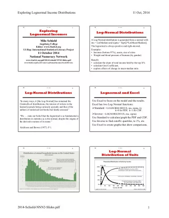 Exploring Lognormal Income Distributions  11 Oct, 2014  1C  1C  2014  NNN2  1  2014  NNN2  2
