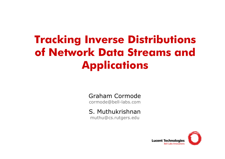 tracking inverse distributions of network data streams