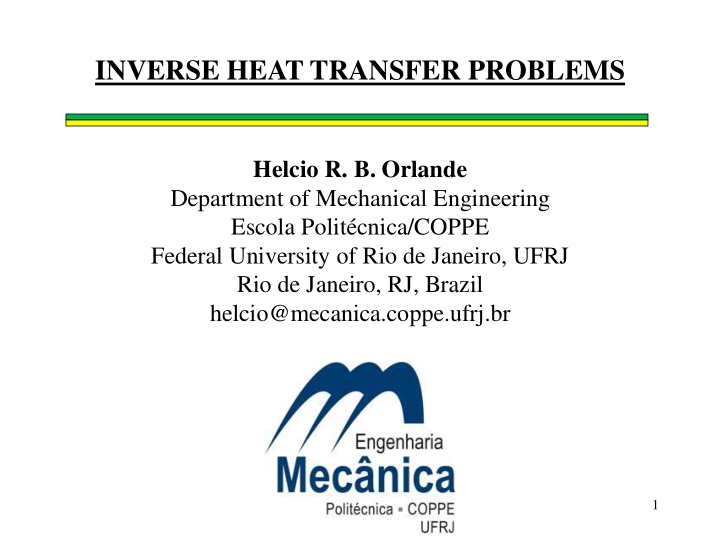 inverse heat transfer problems