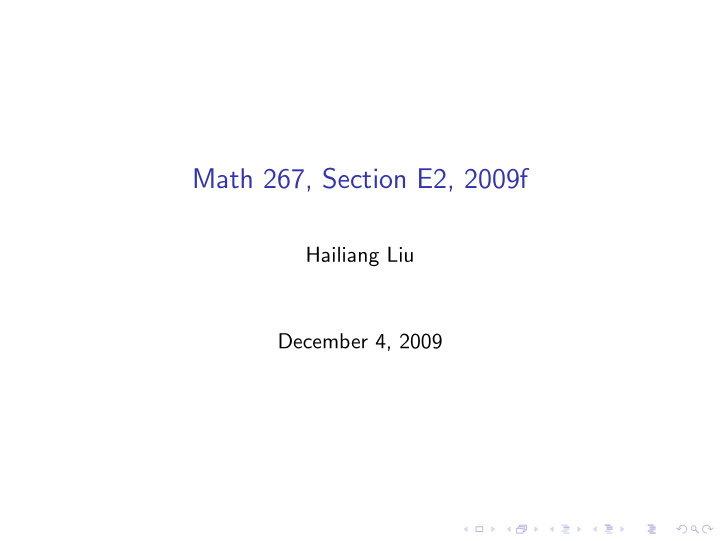 math 267 section e2 2009f