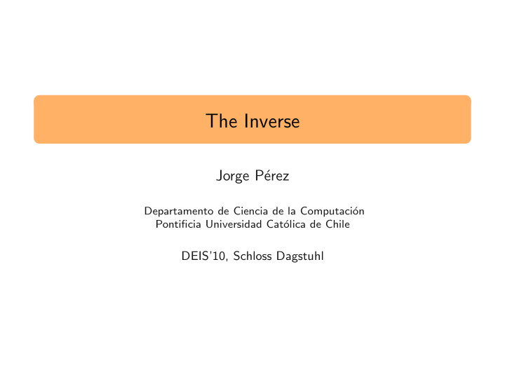 the inverse