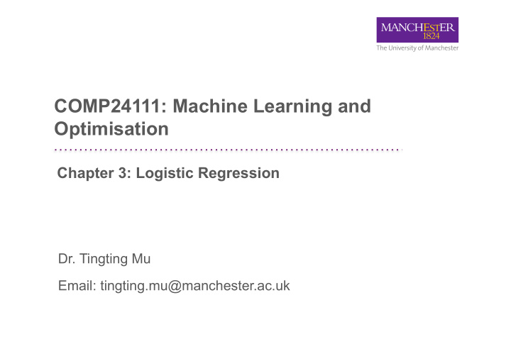 comp24111 machine learning and optimisation