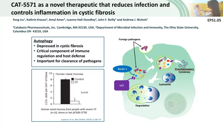 cat 5571 as a novel therapeutic that reduces infection and