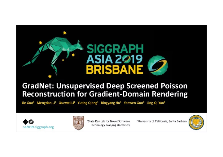 gradnet unsupervised deep screened poisson reconstruction