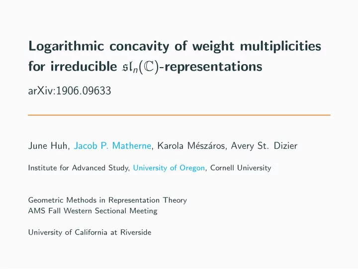 logarithmic concavity of weight multiplicities for