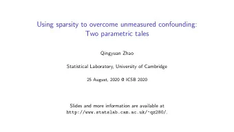 Using sparsity to overcome unmeasured confounding:  Two parametric tales  Qingyuan Zhao