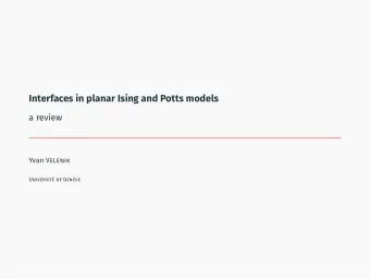 Interfaces in planar Ising and Potts models  a review Yvan V elenik  Universit de Genve
