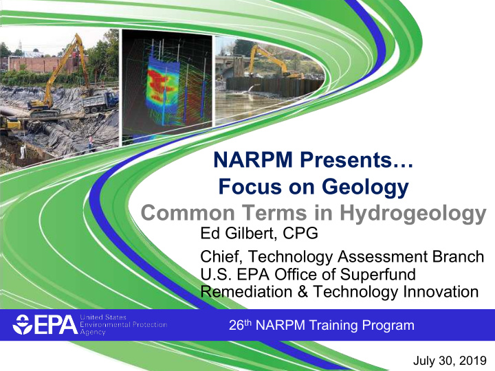 narpm presents focus on geology common terms in