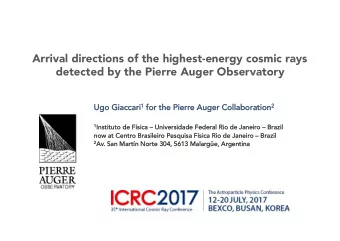 Arrival directions of the highest-energy cosmic rays detected by the Pierre Auger Observatory  Ugo
