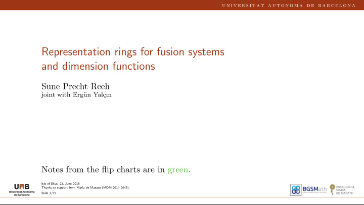 representation rings for fusion systems and dimension
