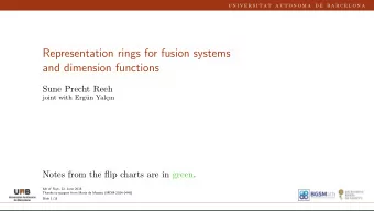Representation rings for fusion systems  and dimension functions  Sune Precht Reeh  joint with