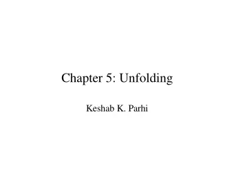 Chapter 5: Unfolding  Keshab K. Parhi  Unf olding  P  arallel P  rocessing  2-unfolded  (1)