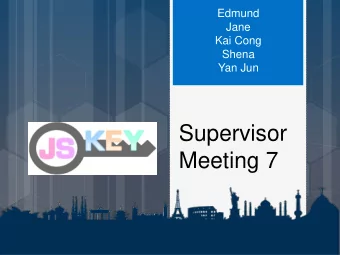 Supervisor  Meeting 7  Project Progress  Project Status